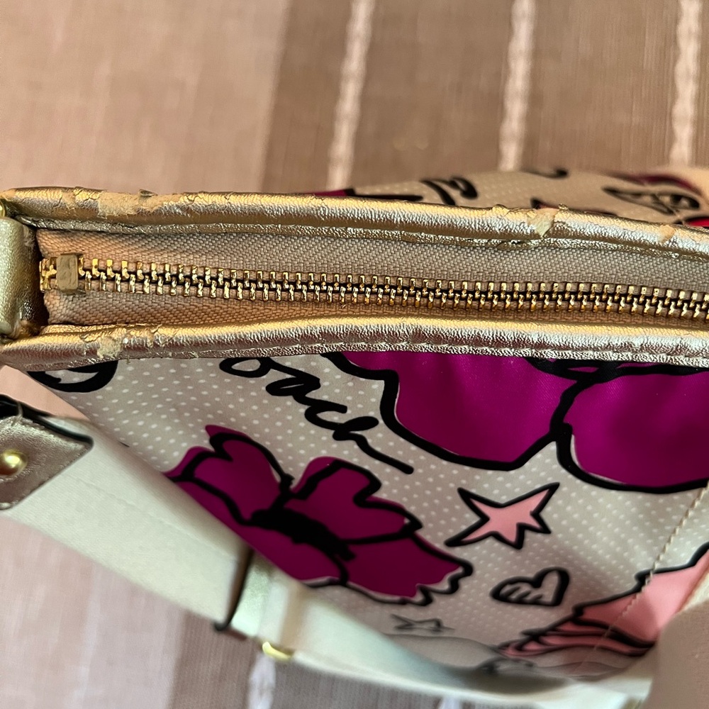 🌸🌺Coach Floral Print Nylon Tote Bag Pink Multi Weekender Crossbody - Picture 9 of 13